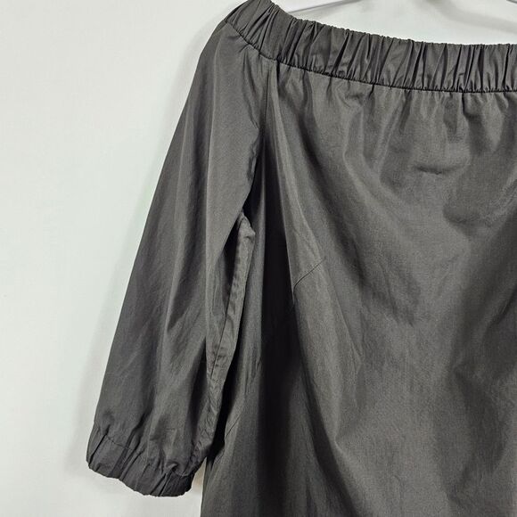 Akris Punto Off Shoulder Poplin Dress in Black - Size 12 - Picture 4 of 12